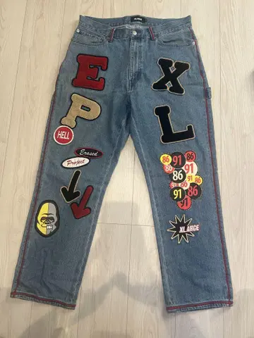 XLARGE 패치 데님 팬츠 32