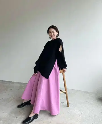 가격 인하! CLANE 클라네 VOLUME FLARE MAXI SKIRT