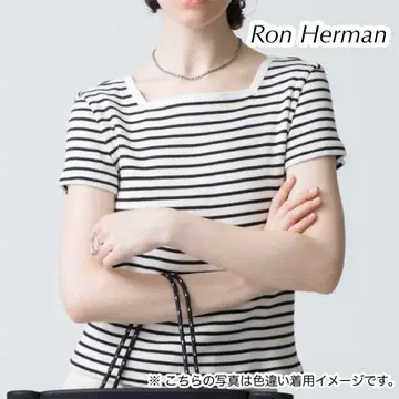 Ron Herman Striped Rib 하프 슬리브 T 리브 보더 무늬