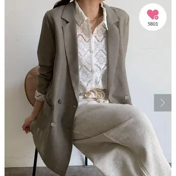 DouDou 시어 더블 재킷 그레이지