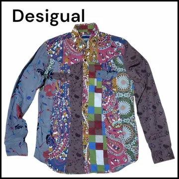 Desigual 데시구알 긴팔 셔츠 패치워크 남성용 M~L
