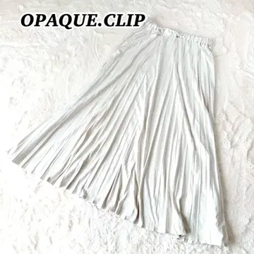 [오페크 도트 클립] 롱 스커트 드레이프 플레어 스웨이드풍 플리츠