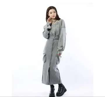 스파이럴걸 SPIRALGIRL 상하의 셋업 긴팔 그레이