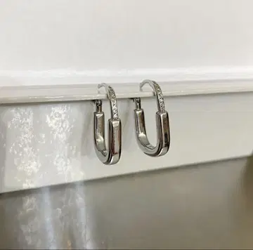 락 귀걸이 실버
