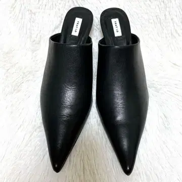 FRAY I.D 천연 가죽 뮬 샌들 24.5cm 블랙 스틸레토