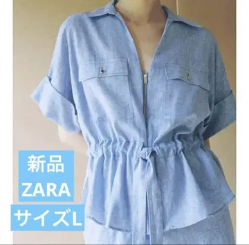 새상품 ZARA 이번 시즌 린넨 사파리 셔츠 완판템