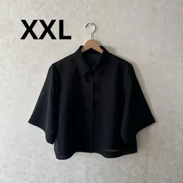 GU 여성용 시어 셔츠(5부 소매) Q XXL 사이즈