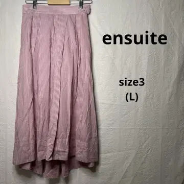 앙스위트 ensuite 플레어 스커트 핑크 화이트 L (3) 새상품급