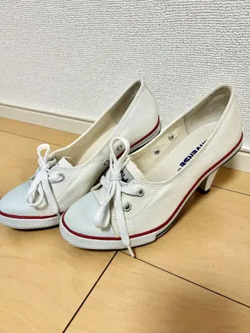 레어 컨버스 펌프스 힐 화이트 24cm
