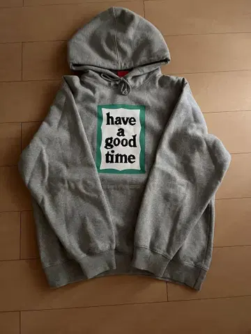 have a good time 그레이 후드티