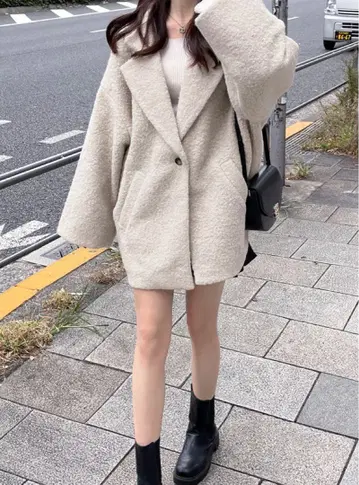 GRL 링 페이크 울 테일러드 코트[fo1803]