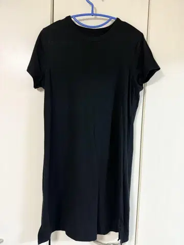 Lululemon 블랙 반팔 미니 원피스