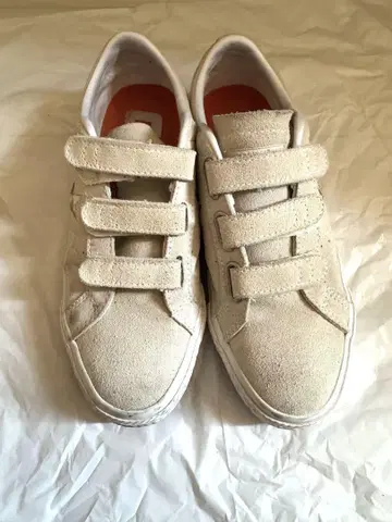 CONVERSE CONS 벨크로 화이트 스웨이드 스니커즈 레어