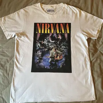 NIRVANA 밴드 그래픽 티셔츠 화이트