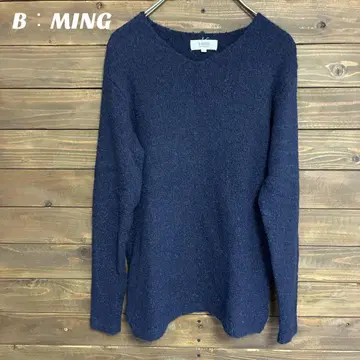 [빔즈] B:MING 네이비 V넥 긴팔 니트 심플 F