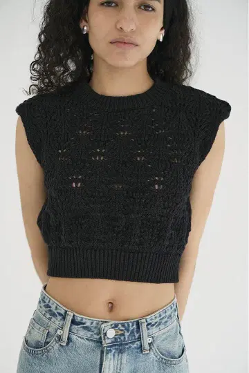 CLANE CROCHET SHORT KNIT TOPS