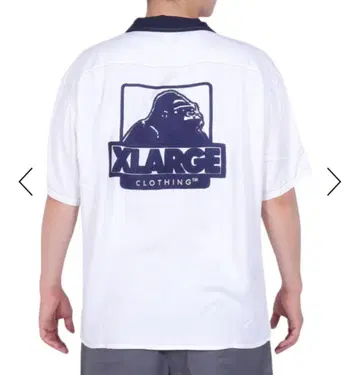 XLARGE 반팔 오픈 카라 셔츠 화이트