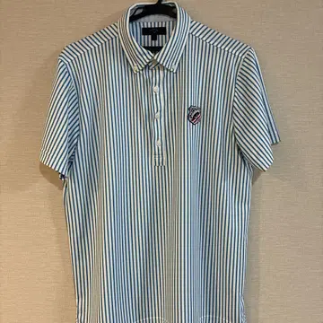 Callaway 블루 화이트 스트라이프 피케 셔츠 L 사이즈