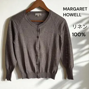 MARGARET HOWELL 모카 브라운 린넨 가디건 일본제