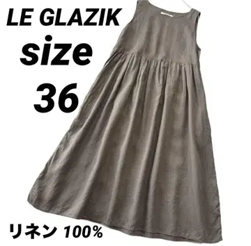 LE GLAZIK 르그라지크 린넨 슬리브리스 원피스 플레어 36