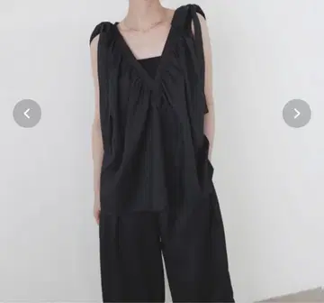 2WAY 숄더 리본 탑 LIAN 블랙