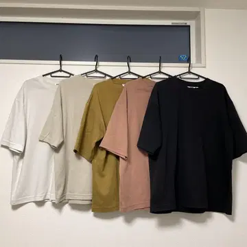 UNIQLO 유니클로 에어리즘 코튼 오버사이즈 티셔츠 5부 소매