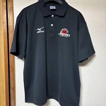 Mizuno 전일본 스포츠 제전 피케 셔츠 블랙