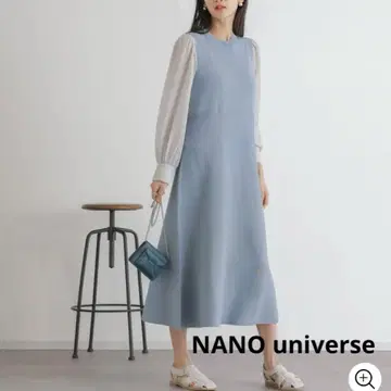 나노 유니버스 시어 슬리브 이소재 콤비 니트 원피스 손세탁 가능