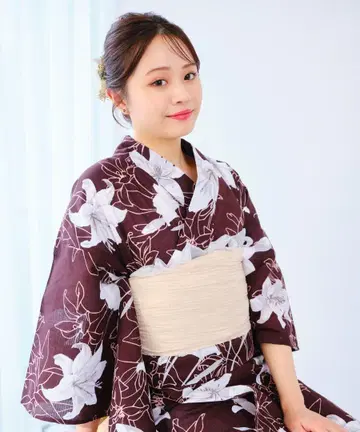 유카타 오비 일본 나막신 3점 세트 세퍼레이트 유카타 시착만 한 상품