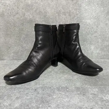 [ 긴자 요시노야 ] 블랙 가죽 숏부츠 23.5cm