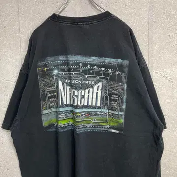 알스타일 어패럴 나스카 레이싱 프린트 페이드 블랙 T셔츠 2XL