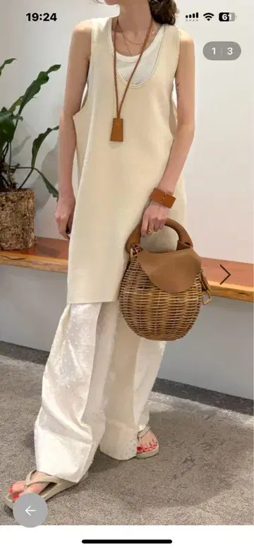 캘런솔로지 코튼 탱크 니트 숏 & 롱 세트