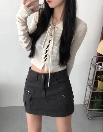 kitten 포켓 미니 스커트