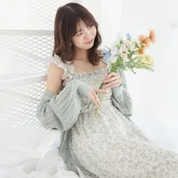MAJESTIC LEGON 원피스 프릴 숄더 레이스업 원피