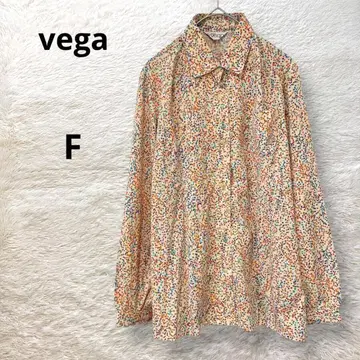vega 도트 무늬 셔츠 블라우스 얇은 긴팔 F 믹스 컬러 빈티지