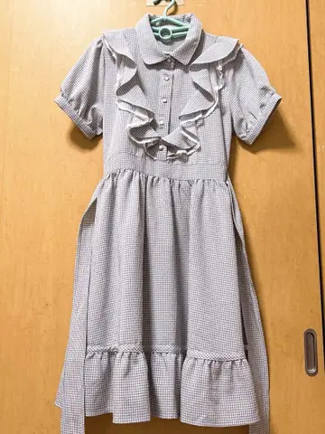 [ 엑시즈팜 ] 깅엄 체크 프릴 리본 원피스 점포 한정 청순
