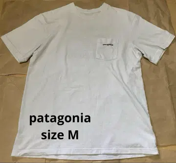 patagonia 파타고니아 마운틴 로고 반팔 티셔츠 포켓티 M 화이트
