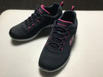 미품 SKECHERS 네이비/핑크 스니커즈