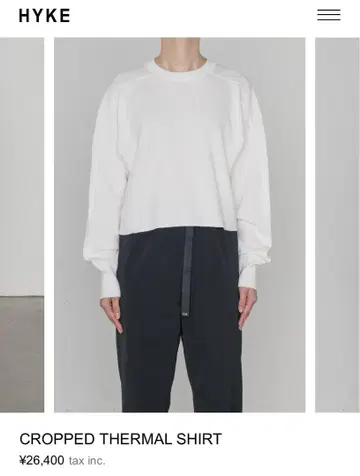 HYKE CROPPED THERMAL SHIRT 크롭 서멀