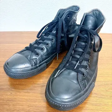 컨버스 올스타 올레더 천연 가죽 하이컷 블랙 27.5cm