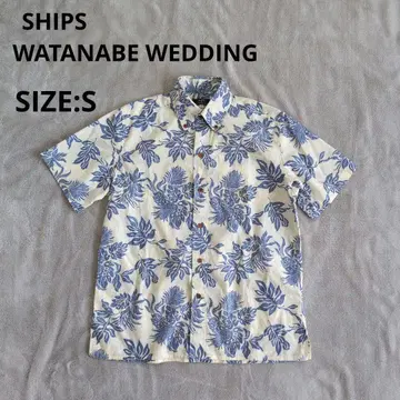 SHIPS 와타베 웨딩 알로하 셔츠 카리유시 웨어 반팔 셔츠
