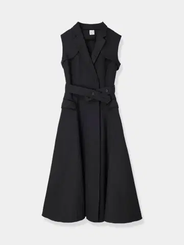 Sleeveless Coat Dress/Black