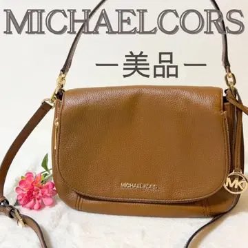 새상품급 MICHAEL KORS 숄더백 가죽 브라운 골드 금장 장식