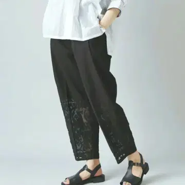 Pheeta 오가닉 코튼 밑단 패턴 팬츠