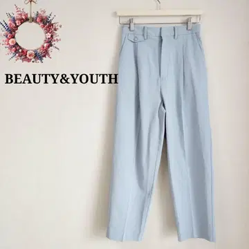 뷰티 앤 유스 테이퍼드 팬츠 린넨 혼방 슬랙스 컬러 팬츠 S