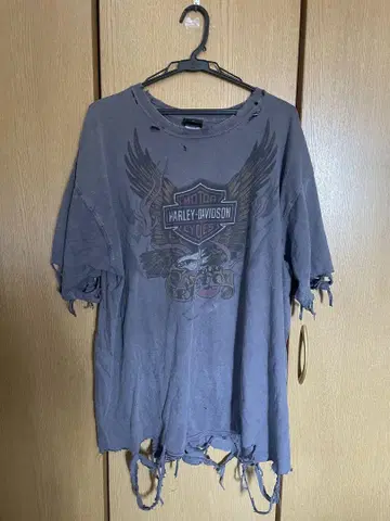 Harley-Davidson 데미지 가공 티셔츠 그레이