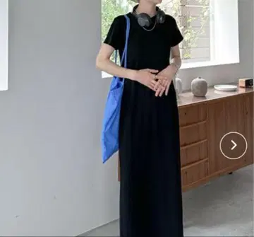 feepur 컷 리브 하프 슬리브 원피스
