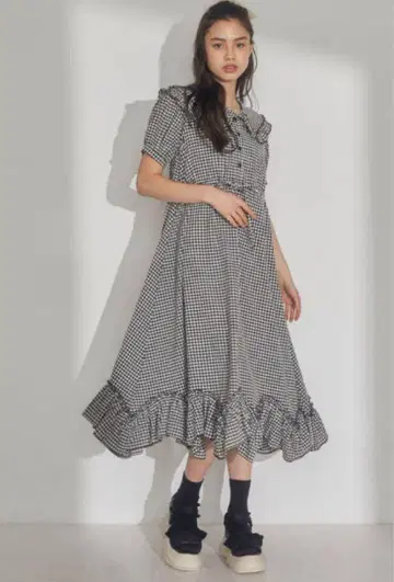 merryjenny 깅엄 체크 프릴 원피스