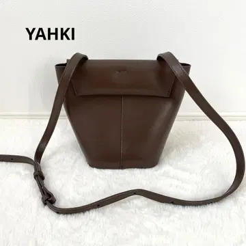 YAHKI 플랩 숄더백 가죽 브라운