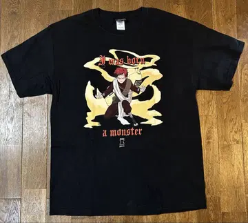 00년대 가아라 티셔츠 L 블랙 NARUTO 빈티지 애니메이션 티셔츠